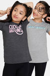 Rosaline Girls Knit Poly Top (Pack of 2) - Grey Black — thumbnail 1